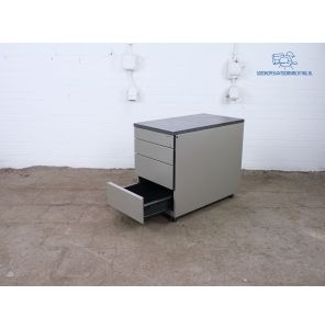 Ahrend | Tweedehands | Ladeblok | Grijs | Zebrano topblad | 3 lades | 1 pennenlade | LB267