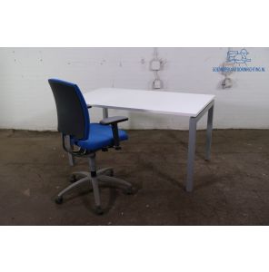Palmberg | Bureau | Tweedehands | Wit blad | Zilvergrijs frame | BT486