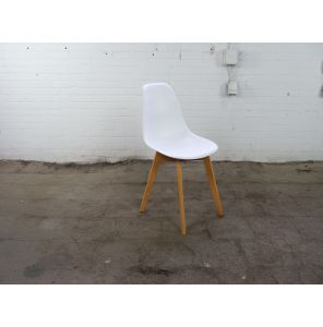 Kantinestoel | Jong gebruikt | Witte kuip | Houten onderstel | KS152