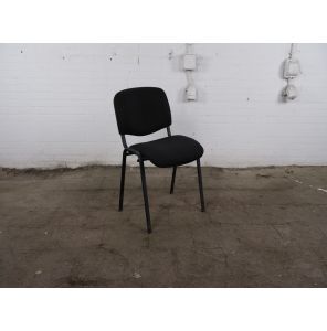 Kantinestoel | Tweedehands | Zwart | Stapelbaar | Zwart frame | KS274