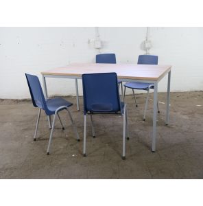 Kantinetafel | Tweedehands | Blad naar keuze | Zilvergrijs frame | 160x80 cm | KT261