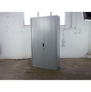 Aspa | Roldeurkast | Tweedehands | Zilvergrijs | 4 legborden | HK297