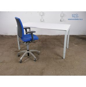 Bureau | Tweedehands | Lichtgrijs frame | Wit blad | BT306