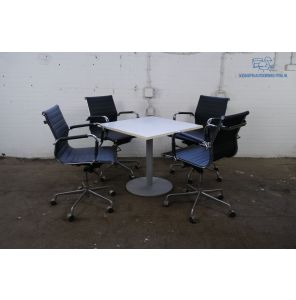 Lensvelt | Vergadertafel | Tweedehands | Wit blad | Zilvergrijs frame | VT282