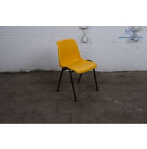 De Valk | Kantinestoel | Tweedehands | Stapelbaar | Geel/ zwart | KS283