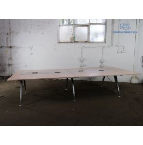 Sedus werkeiland 4-persoons eiken blad 390x192 cm verstelbaar