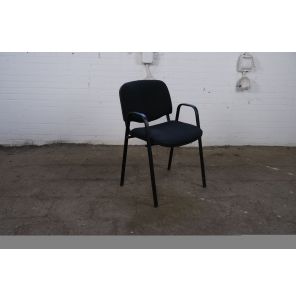 Kantinestoel | Tweedehands | Stapelbaar | Zwart | Zwart frame | KS286