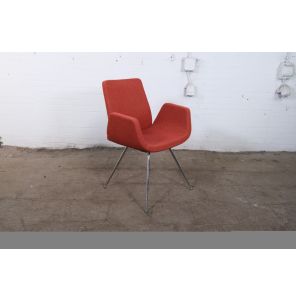 Deberenn | Vergaderstoel | Tweedehands | Chromen frame | Rode vilt | VS357