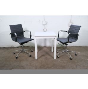 Bijzettafeltje | Tweedehands | Wit blad | Wit frame | OT301