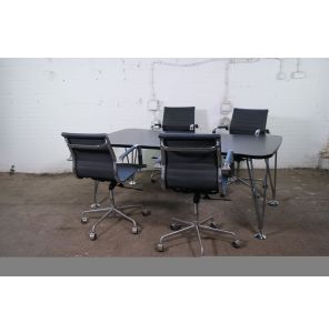 Kartell | Design | Vergadertafel | Tweedehands | Zwart blad | Chromen frame | VT297