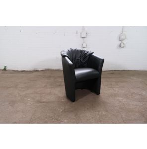  Fauteuil | Tweedehands | Echt leder | Zwart | OS270