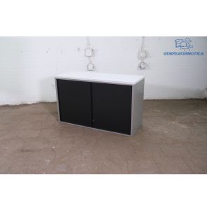 Ahrend | Roldeurkast | Tweedehands | Zilvergrijs/ antraciet | Ahorn topblad | 1 legbord | LK254