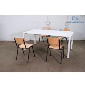 Febru | Kantinetafel | Tweedehands | Wit blad | Wit frame | KT303