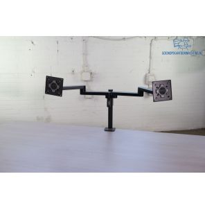 Dubbele Monitorsteun | Tweedehands | Zwart | Hoogte verstelbaar | KI263
