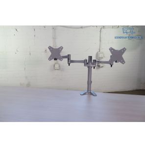 Dubbele Monitorsteun | Tweedehands | Zilvergrijs | Hoogte verstelbaar | KI265