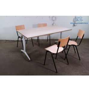 Voortman | Klaptafel | Tweedehands | | Robson eiken blad | Wit frame | OT305