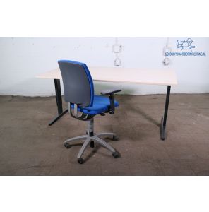 Assenburg | Bureau | Tweedehands | Licht eiken blad | Antraciet frame | BT479