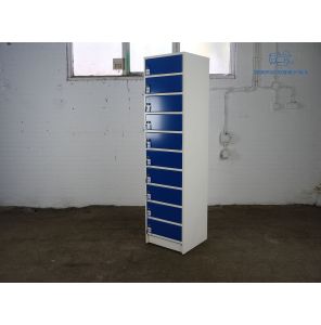 Tweedehands Laptop Locker Wit/Blauw 10 Vakken 181x50x50 cm