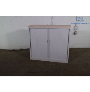 Roldeurkast | Tweedehands | Grijs | Beuken topblad | 2 legborden | MK300