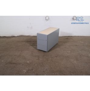 Gispen | Ladeblok | Tweedehands | Zilvergrijs | Ahorn blad | 3 lades | LB363