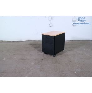 Palmberg | Ladeblok | Tweedehands | Zwart | Peren topblad | 3 lades | LB364