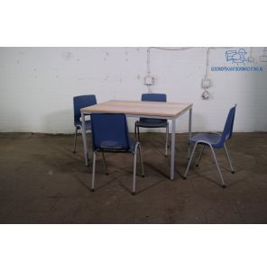 Kantinetafel | Tweedehands | NIEUW Halifax blad | Zilvergrijs frame | KT309