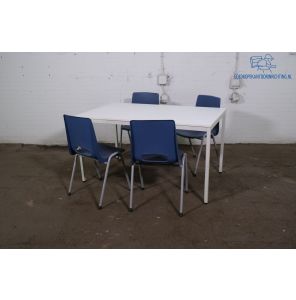 Kantinetafel | Tweedehands | Wit blad | Wit frame | KT308