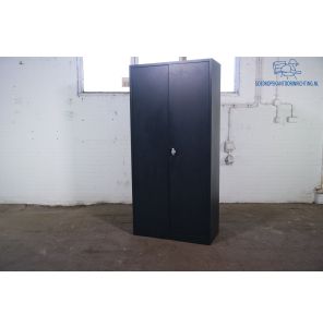 Klapdeurkast | Tweedehands | Zwart | 4 legborden | HK304