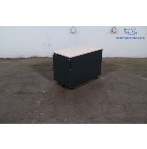 Steelcase | Ladeblok | Tweedehands | Antarciet | Ahorn topblad | 2 lades | LB369