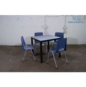 PSM | Kantinetafel | Tweedehands | Antraciet eiken blad | Zwart frame | KT311AE