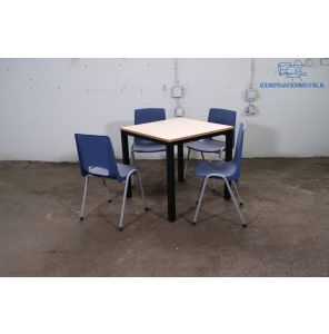 PSM | Kantinetafel | Tweedehands | Ahorn blad | Zwart frame | KT311AH