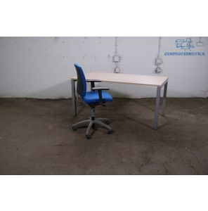 Marko | Bureau | Tweedehands | Naturel eiken blad | Grijs frame | BT497