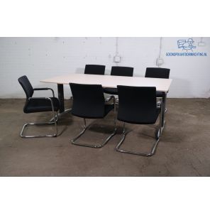 Palmberg | Vergadertafel | Z.G.A.N. | Naturel eiken blad | Grijs frame | VT330