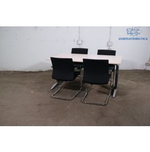 Palmberg | Vergadertafel | Z.G.A.N. | Naturel eiken blad | Grijs frame | VT331