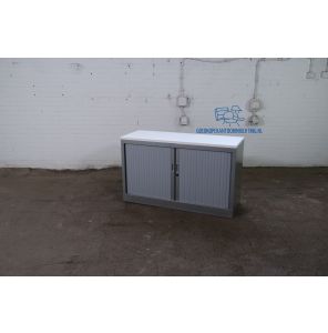 Roldeurkast | Tweedehands | Grijs | Wit topblad | 1 legbord | LK266
