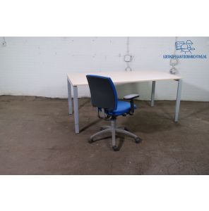 Tweedehands bureau wit blad grijs verstelbaar frame 180x90 cm