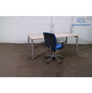 Verstelbaar bureau 180x80 cm – Robson eiken, grijs frame
