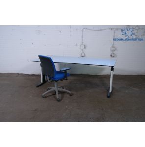 Tweedehands cockpit bureau Lensvelt links grijs 200x80/90 cm