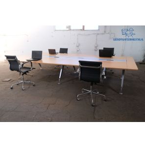 Sedus werkeiland 4-persoons eiken blad 390x192 cm verstelbaar