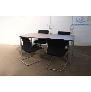 Tweedehands Vergadertafel Donkerolijf 180x80 cm 77 cm Hoog
