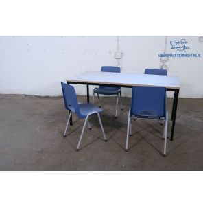 Tweedehands Kantinetafel Robson Eiken 180x80 cm Zwart Frame