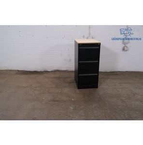 Tweedehands Silverline Archiefladekast 3 Lades Hangmappen Beuken Zwart
