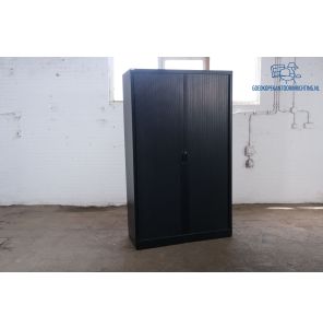 Tweedehands Roldeurkast Zwart 198x120x45 cm 4 Legborden
