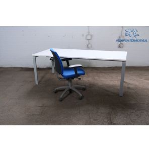 Tweedehands Palmbureau In Hoogte Verstelbaar 200x90 cm Wit Zilvergrijs