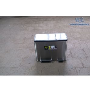 Tweedehands EKO RVS Afvalbak met Softclose Dubbel Deksel