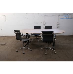 Tweedehands Ovale Vergadertafel Robson Eiken 240x120 Zwart Frame