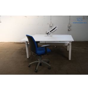 Tweedehands VEPA Duo Elektrisch Verstelbare Werkplek 160x80 2-Persoons Wit