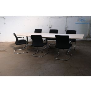Tweedehands Lensvelt Vergadertafel 320x100 cm Ahorn Zilvergrijs