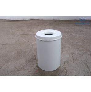 Tweedehands Vlamdovende Prullenbak Wit Metaal 33L