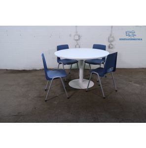 Tweedehands Ronde Kantinetafel Wit Ø120 cm
